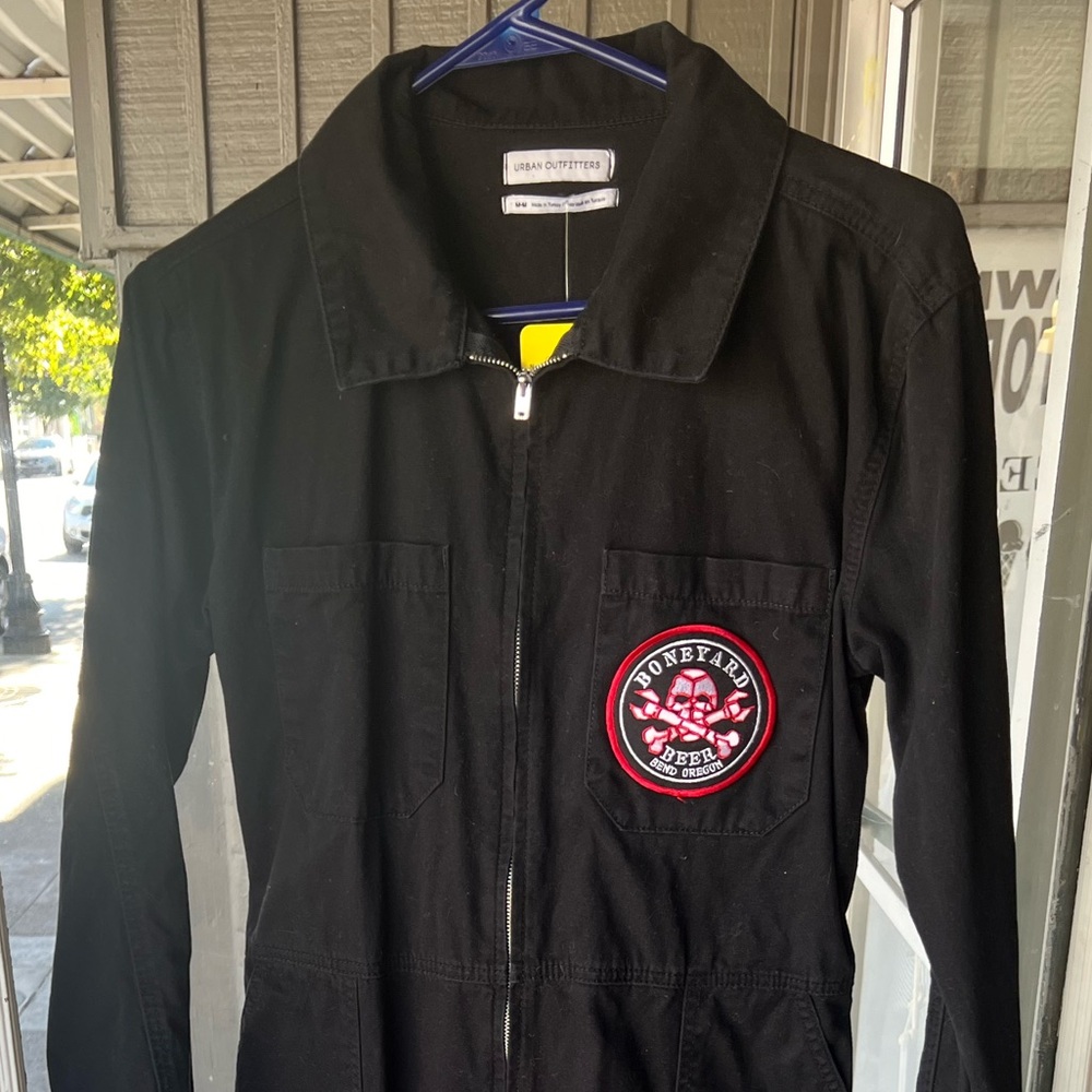 Urban outfitters black jumpsuit with patch size medium